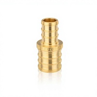 Raccord de réduction droit G&D PEX 3/4" x 1/2" en laiton à sertir, filetage NPT, tête hexagonale pour connexion de tubes PEX