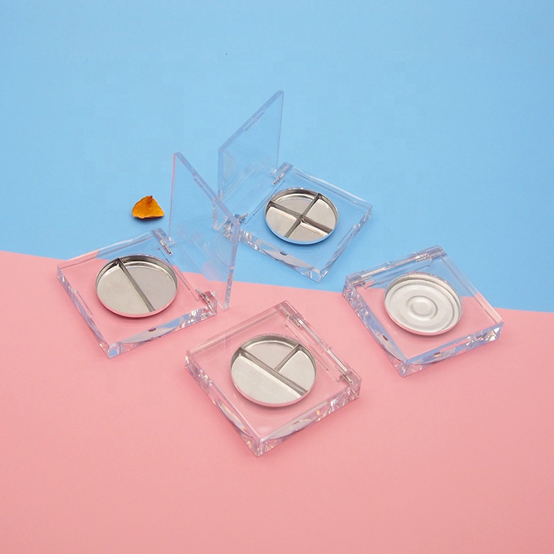 Hot Sale Transparent square Makeup Eyeshadow Packaging Private Labels Empty Eyeshadow Palette