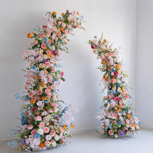 Arche de fleurs artificielles élégante et luxueuse pour décoration de mariage en extérieur, allée de la mariée et zone photo - Product Image 2