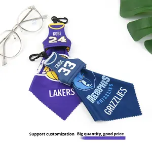 Petit sac suspendu personnalisé avec logos d'équipe, noms de joueurs, thème basketball, <span class=keywords><strong>chiffon</strong></span> de nettoyage pour <span class=keywords><strong>lunettes</strong></span>, pendentif personnalisé, étoile mignonne et créative - Product Image 2