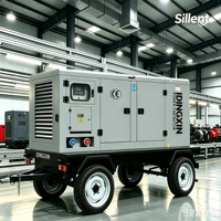 Générateur diesel silencieux mobile 50 kW 100 kW 200 kVA monté sur remorque, unité d'alimentation de secours extérieure