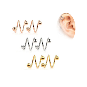Boucles d'oreilles spirales en acier inoxydable pour <span class=keywords><strong>piercing</strong></span> d'oreille, <span class=keywords><strong>piercing</strong></span> de cartilage, <span class=keywords><strong>spirale</strong></span>, pour femmes et hommes - Product Image 1