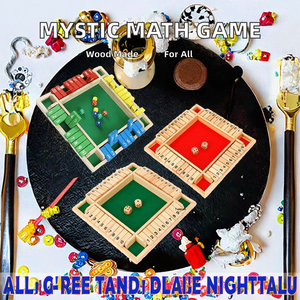 2-4 giocatori di legno di grandi dimensioni mistica chiudere la scatola Mini dadi fino alla scommessa di formazione nel <span class=keywords><strong>gioco</strong></span> da tavolo di <span class=keywords><strong>matematica</strong></span> per adulti e bambini - Product Image 4