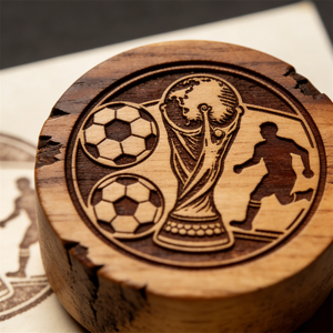 Sello Conmemorativo <span class=keywords><strong>de</strong></span> la Copa <span class=keywords><strong>Mundial</strong></span> <span class=keywords><strong>de</strong></span> Fútbol 2026 con Base <span class=keywords><strong>de</strong></span> Madera, Incrustado con el Logotipo Metálico del Evento y Grabado Láser - Product Image 6