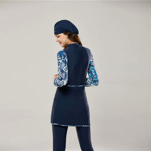 LaFata Bescheiden Zwemkleding voor Vrouwen Moslim Strandkleding 4-delig Bikini Hijab met Broekje Anti-UV Waterdicht Ademend Snel Droogend - Product Image 5