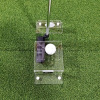 SwingPerfect Aides d'entraînement pour l'angle de maintien du putter de golf, Planche transparente en acrylique à double panneau, Entraîneur de putting à base plate pour la réduction des contraintes, LH RH
