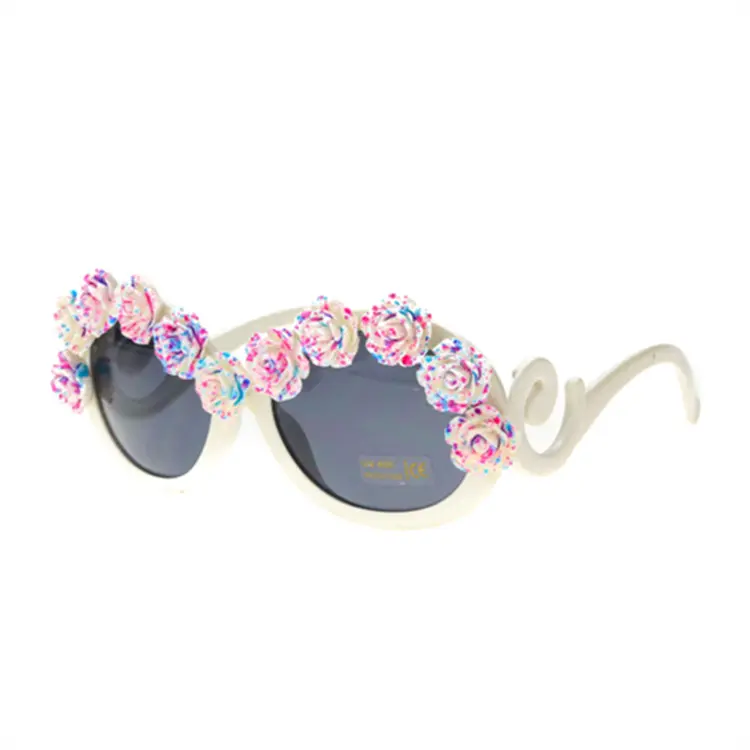 Colorful flower decoration birthday Halloween Christmas festival masquerade party sunglasses women men eyewear sun glasses