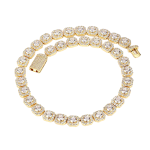 Collier unique pour femme en laiton 12 mm, chaîne grain de café, zircon glacé, plaqué or, bijoux de mode hip-hop pour anniversaire - Product Image 4