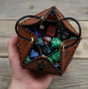 Borsa per dadi in pelle borsa per dadi poliedrici borsa portatile con coulisse per borsa e custodia per dadi da gioco