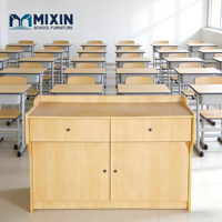 Podio de Madera para Profesor con Cajón, Muebles Escolares y de Oficina para Aula, Conferencias y Salas de Reuniones