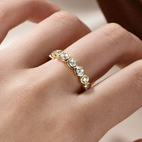 Nouvelle bague de mode en forme de bulle, sertie clos, cadeau de mariage ou d'anniversaire, bague en moissanite de 3 mm, bague éternité empilable pour femme