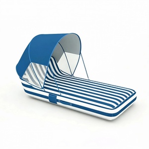 Nouveau transat gonflable individuel 2026 avec auvent, flotteur de piscine en tissu adapté pour piscine et plage, idéal pour bronzer en extérieur - Product Image 1