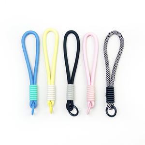 カスタマイズされた無地のぬいぐるみパンダ人形ペンダント装飾キーホルダー、短い織り紐のおもちゃリストストラップ、キーホルダー紛失防止コード - Product Image 2