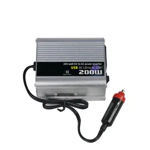 200W כוח מהפך DC 12V כדי 220V AC רכב ממיר עם USB