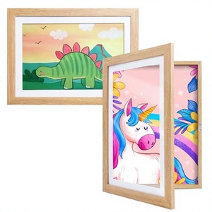 Kromapolis 2 Pezzi Cornice Rettangolare per <span class=keywords><strong>Disegni</strong></span> dei Bambini A4 in MDF Ecologico, Cornice in Legno Colorato per <span class=keywords><strong>Collage</strong></span> Fotografico Artistico - Product Image 4