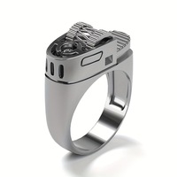 Bague créative en forme de briquet, style punk européen et américain, plaquée or