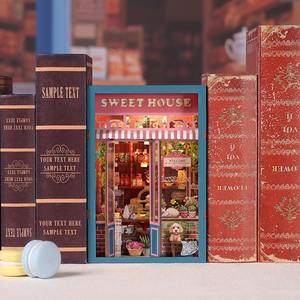 2025 nouveau doux temps KT03 bricolage Miniature 3D MDF Puzzle livre coin avec interrupteur tactile LED écologique maison de poupée jouet cadeau - Product Image 5