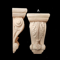 Corbeaux et colonnes décoratifs en bois massif sculpté pour meubles de salle de bain et de salon