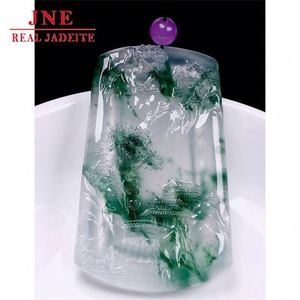 Colgante de Jade de la Marca Myanmar Mine Timber High Ice Floating Flower Mountain Water, Joyería para Amigos - Product Image 2