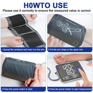جهاز مراقبة ضغط الدم الرقمي جهاز قياس ضغط الدم الكهربائي مقياس ضغط الدم المحمول أعلى الذراع - Product Image 6