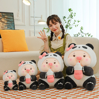 CPC Yanxiannv personalizado suave peluche Panda peluche animal de juguete que hace Panda se transforma en leche té cerdo