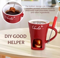 Tasses personnalisées de 130 ml, four à fusion pour glace, fromage, chocolat, tasse en céramique créative avec fourchette pour le placement de bougies, four de chauffage