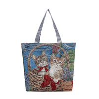 Sac en toile brodée Jacquard grande capacité pour femmes décontracté Design transfrontalier ouvert diffusion en direct coton sac à bandoulière ethnique