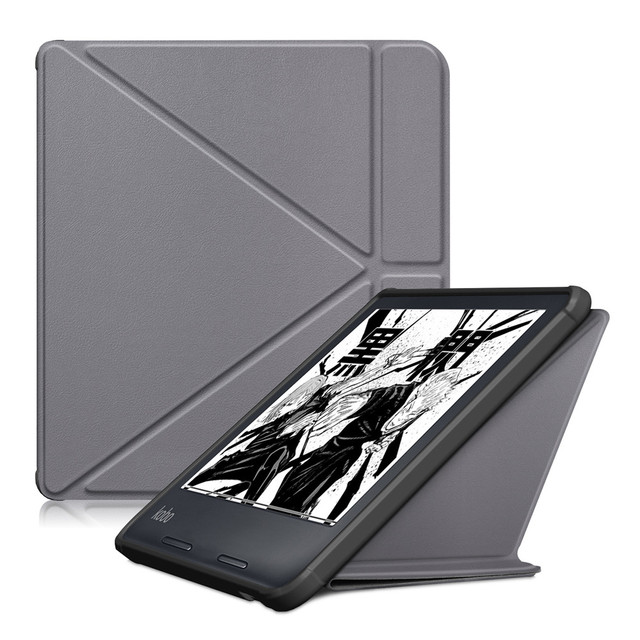 Four Corner Anti Shock TPU PU Leather Special Stand with Auto Sleep Wake 7 Inch Tablet Case for KOBO Libra Colour 2024