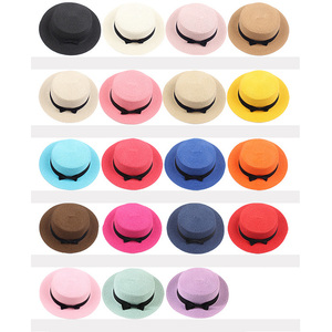 Cappello di Paglia Personalizzato con Logo Stampato, Cappello Panama Estivo da Spiaggia in Carta e Paglia, Personalizzabile per Bambini con Nastro - Product Image 3