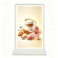 Boîte à lumière LED A4 en acrylique mince, support d'affichage de table personnalisé, présentoir de menu de restaurant ou de bar, panneau publicitaire de bureau