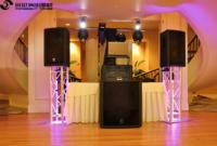 Torre de Iluminación Profesional con Soporte de Truss de 6.5 Pies para Luces Móviles con Tela Negra/Blanca