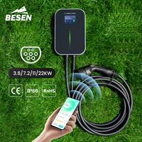 BESEN EVSE Smart EV Wallbox 3Phase 32A 22kw Type 2 APP Control Station de charge de véhicule électrique
