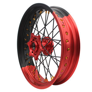 Nouveau produit Roues bicolores 17 pouces en alliage d'aluminium Roue à rayons Supermoto Jeu de roues pour KTM HUQVARNA <span class=keywords><strong>GASGAS</strong></span> - Product Image 6