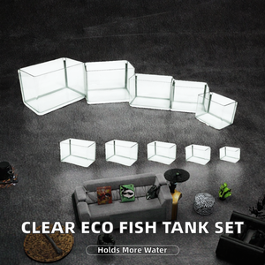 Aquarium rectangulaire moderne, durable, écologique, transparent, non toxique, 5 pièces, accessoires pour animaux de compagnie multi-volumes - Product Image 2