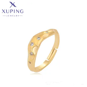 R-493 Xuping jewelry14K gold color with diamond open ring free size charm jewelry exquisite vintage style woman ring