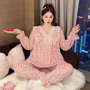 סט בגדי leepannel מודפס פיג 'מות נשים בסגנון נסיכה החורף של צווארון שרוול ארוך להגדיר 115.00 ק "ג שמן פיג' מה - Product Image 4