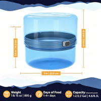 Conteneur anti-ours classique réglable pour la randonnée et le camping, extensible et pliable, pour le stockage de nourriture résistant aux ours