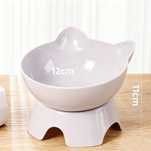 15 °   Ciotola Inclinata per Gatti con Protezione per il Collo, Base Antiscivolo, Facile da Pulire, per Acqua e Cibo, per Gatti da Interno - Product Image 1