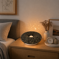 Lampe tactile de projection ciel étoilé Donut, 3 couleurs, intensité variable en continu, veilleuse LED rechargeable Type-C, lampe de bureau/murale moderne