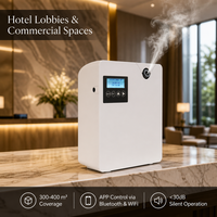Diffuseur de parfum mural et de bureau HVAC 300 ml avec écran LCD, contrôle par application, 5 minuteurs, ultra silencieux 30 dB, pour hôtels, OEM, en plastique, biphasique, 300-400 m³