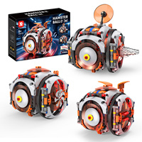 Robot boule de hamster 3 en 1, 463 pièces, télécommande, sphère lumineuse, briques de construction, modèle éducatif STEM, jouet pour enfants, cadeau