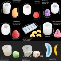 Moule en Silicone 3D Mini Fruit pour Décoration de Gâteaux, Glaces, Chocolats, Bougies, Pâtisseries, Bonbons Mous, Boîte Mystère Fruits Mangue Citron