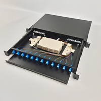 Panel de Conexiones de Fibra Óptica 1U SC, Cajón Óptico de Modelo Único LC para Servidor en Rack, ODF de Fibra para FTTH, Panel de Conexiones de Fibra Tipo Cajón