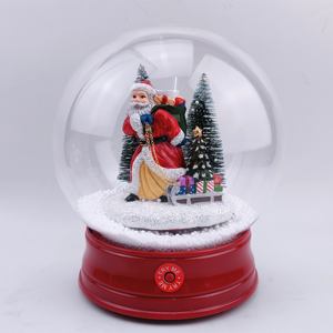 Globo de nieve de bolas de cristal con música, bola de nieve de Papá Noel de resina, led grande, Navidad, 18cm, gran oferta - Product Image 1