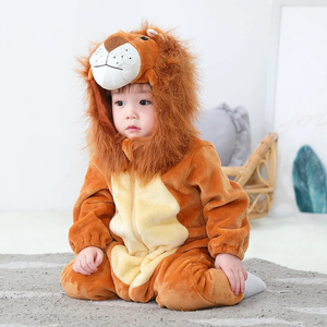 Costume de cosplay Kigurumi <span class=keywords><strong>Lion</strong></span> Animal King, pyjama d'hiver pour bébé, combinaison, combinaison intégrale en flanelle, uniforme de marche - Product Image 2