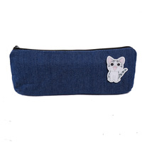 Trousse à crayons portable en toile et PU avec fermeture éclair, motif astronaute de dessin animé mignon, multicolore, logo personnalisé, avec boîte cadeau pour enfants - Vente en gros