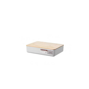 Kitchen live room Rectangle Wooden multifunction Storage Bin Cut Board Bread Box Corner With Bamboo Lid