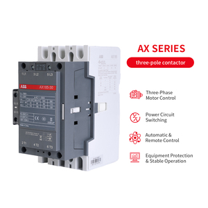 Contacteur AC triphasé d'origine A-BB AX185-30-11-80, 3 pôles, courant 185A, contacts auxiliaires 1NO+1NC, tension de bobine 80V - Product Image 3