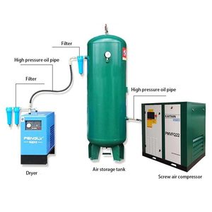 Chinese Manufacturer Provide Single Phase or Two Stage Rotary <b>Screw</b> air Compressor with air Dryer - Product Image 1
