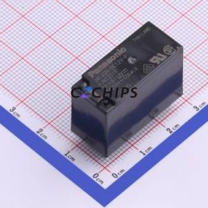 AJW1211F Power Relay Through hole,12.8x28.6mm Relay 12V 1 Normally Open: 1A (SPST-Normally Open)::: 4 5A-30VDC/5A-250VAC - Product Image 1